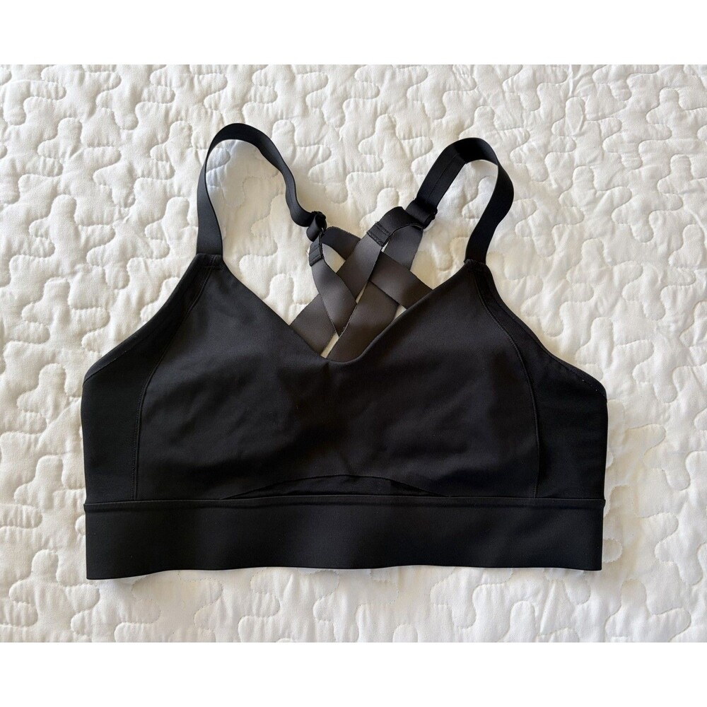 Brooks 350082 Black Drive Interlace Strappy Wireless Sports Bra Sz 36C/D - Picture 2 of 4